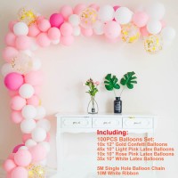Light Pink Balloons+Balloon Arch Kit Set Birthday Wedding Baby Shower Garland Decor